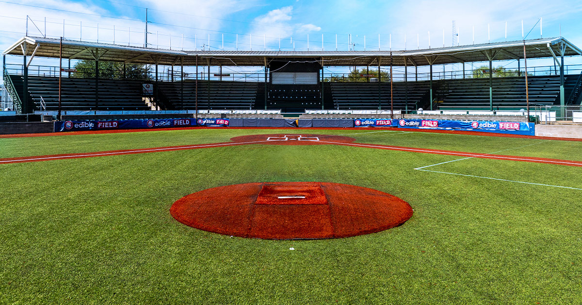 Travis Major Field view of the stadium and home plate