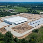 Aerial image of a facility under construction